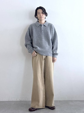 「アイテム（ポロシャツ）」を使った、しゅうさん（メンズ・175cm）の冬コーディネート