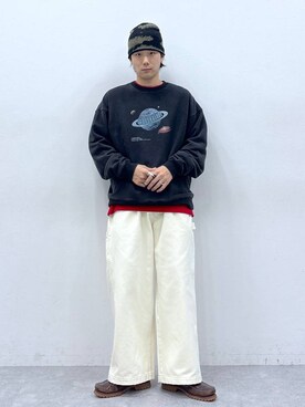 「RAGEBLUE（レイジブルー）のアイテム（ニットキャップ/ビーニー）」を使った、しゅうさん（メンズ・175cm）の冬コーディネート