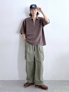 「RAGEBLUE（レイジブルー）のアイテム（カーゴパンツ）」を使った、しゅうさん（メンズ・175cm）の夏コーディネート