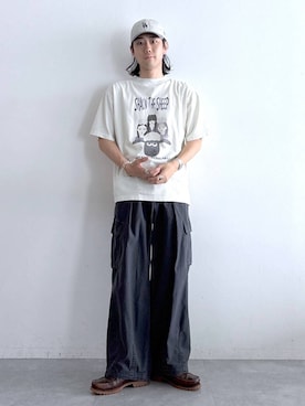 「RAGEBLUE（レイジブルー）のアイテム（カーゴパンツ）」を使った、しゅうさん（メンズ・175cm）の夏コーディネート