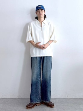 「RAGEBLUE（レイジブルー）のアイテム（帽子）」を使った、しゅうさん（メンズ・175cm）の夏コーディネート