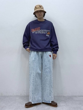 「NBA（エヌビーエー）のアイテム（パンツ）」を使った、しゅうさん（メンズ・175cm）の冬コーディネート
