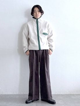 「アイテム（スラックス）」を使った、しゅうさん（メンズ・175cm）の秋コーディネート