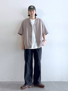 「RAGEBLUE（レイジブルー）のアイテム（デニムパンツ）」を使った、しゅうさん（メンズ・175cm）の夏コーディネート