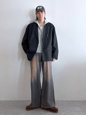 「RAGEBLUE（レイジブルー）のアイテム（パーカー）」を使った、しゅうさん（メンズ・175cm）の冬コーディネート