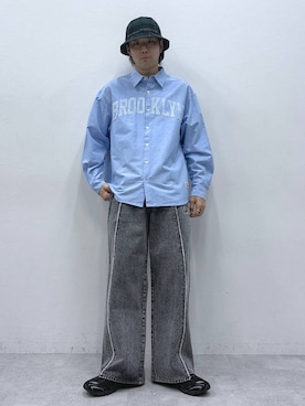 「NBA（エヌビーエー）のアイテム（パンツ）」を使った、しゅうさん（メンズ・175cm）の冬コーディネート