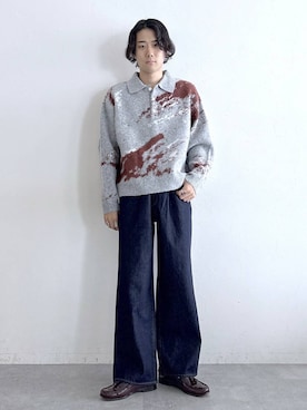 「アイテム（ポロシャツ）」を使った、しゅうさん（メンズ・175cm）の秋コーディネート