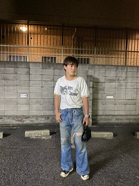 「JW Anderson（ジェイダブリューアンダーソン）のアイテム（シューズ）」を使った、ぽよんつ （低身長）さん（メンズ・163cm）の春コーディネート