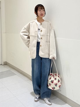 「アイテム（ブルゾン）」を使った、coen officialさん（レディース・157cm）の冬コーディネート