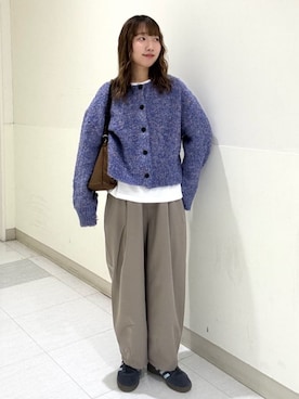 「coen（コーエン）のアイテム（スラックス）」を使った、coen officialさん（レディース・157cm）の秋コーディネート