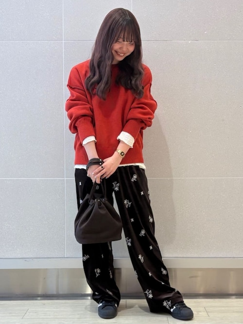 セール】フラワー刺繍イージーワイドパンツ（その他パンツ）｜coen