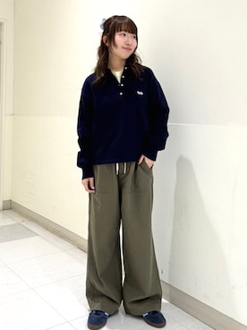 「coen（コーエン）のアイテム（パンツ）」を使った、coen officialさん（レディース・157cm）の春コーディネート