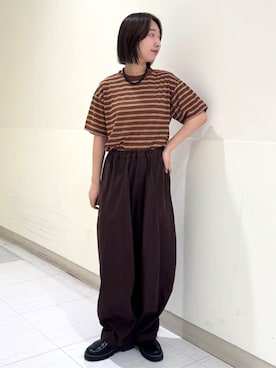 「coen（コーエン）のアイテム（パンツ）」を使った、coen officialさん（レディース・157cm）の夏コーディネート