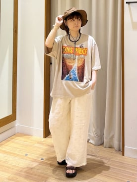 「coen（コーエン）の8mmボールビーズネックレス（ネックレス、ブラック系）」を使った、coen officialさん（レディース・153cm）の春コーディネート
