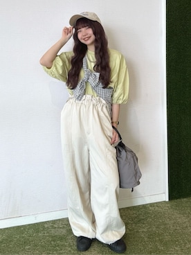 「coen（コーエン）のアイテム（トップス）」を使った、coen officialさん（レディース・153cm）の春コーディネート