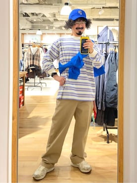 「coenスタッフスタイリング」｜「アイテム（キャップ）」を使った、coen officialさん（メンズ・165cm）の冬コーディネート