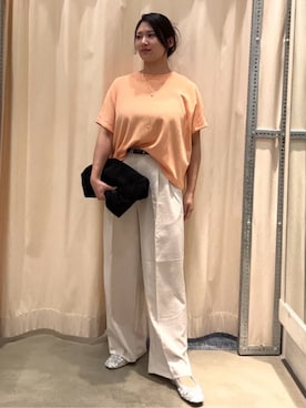 「coen（コーエン）のアイテム（パンツ）」を使った、coen officialさん（レディース・164cm）の夏コーディネート