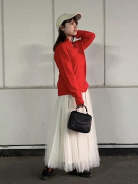 「coen（コーエン）のホールガーメントモックネックカーディガン（カーディガン/ボレロ）」を使った、coen officialさん（レディース・155cm）の秋コーディネート