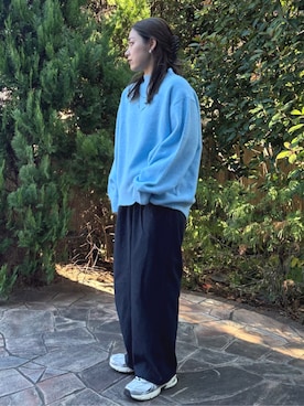 「coen（コーエン）のアイテム（スラックス）」を使った、coen officialさん（レディース・162cm）の冬コーディネート