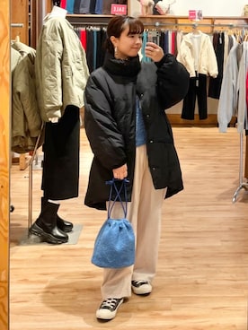 「coen（コーエン）のアイテム（ショルダーバッグ）」を使った、coen officialさん（レディース・155cm）の秋コーディネート