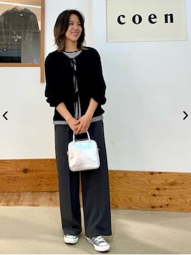 「coen（コーエン）のアイテム」を使った、coen officialさん（骨格ウェーブ・レディース・153cm）の秋コーディネート