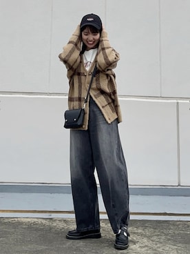 「coenスタッフスタイリング」｜「アイテム（キャップ）」を使った、coen officialさん（レディース・155cm）の秋コーディネート