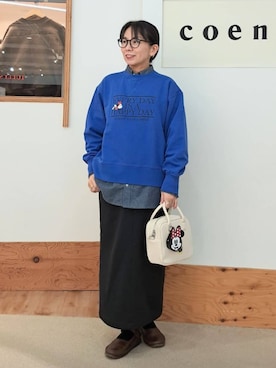 「アイテム（ポーチ）」を使った、coen officialさん（レディース・157cm）の冬コーディネート