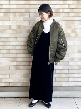 「coen（コーエン）のアイテム（その他アウター）」を使った、coen officialさん（レディース・159cm）の秋コーディネート