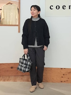 「coen（コーエン）のアイテム」を使った、coen officialさん（レディース・157cm）の秋コーディネート