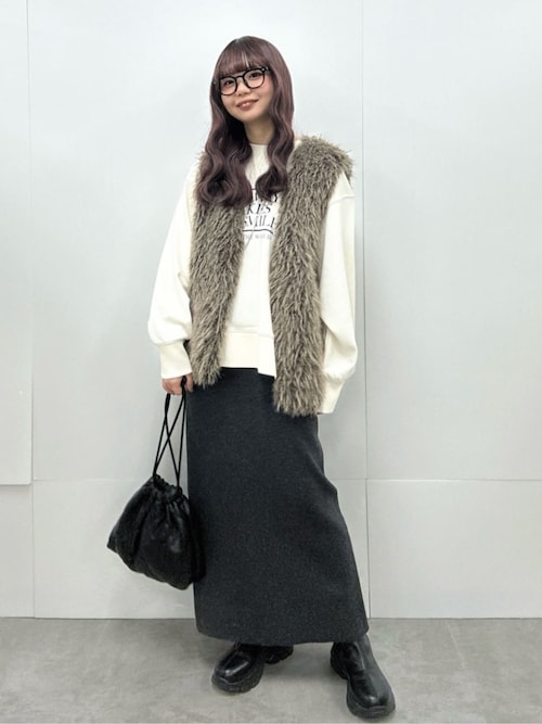 LOHEN ローヘン　カーリーファー2wayショートジレ　GREY coen（コーエン） ベスト ジレ カーリーシャギーファーベスト