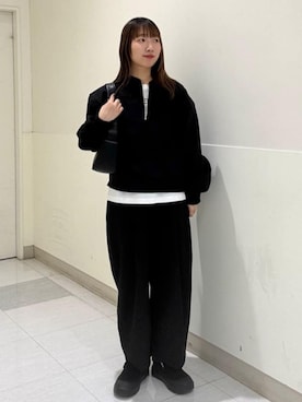 「coen（コーエン）のアイテム（スラックス）」を使った、coen officialさん（レディース・157cm）の秋コーディネート