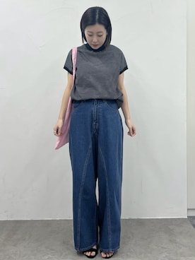 「ハイネックトップス」｜coen officialさん（レディース・155cm）の春コーディネート