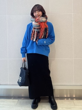 「アイテム（マフラー）」を使った、coen officialさん（レディース・153cm）の冬コーディネート