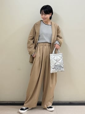 「アイテム（テーラードジャケット）」を使った、coen officialさん（レディース・158cm）の秋コーディネート