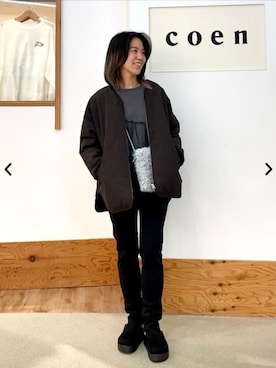 「coen（コーエン）のアイテム」を使った、coen officialさん（骨格ウェーブ・レディース・153cm）の秋コーディネート