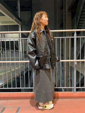 「coen（コーエン）のアイテム（その他アウター）」を使った、coen officialさん（レディース・164cm）の秋コーディネート