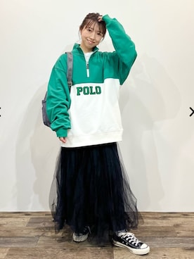 「coen」｜「アイテム（スウェット）」を使った、coen officialさん（レディース・147cm）の冬コーディネート