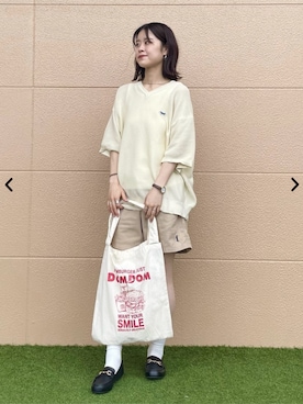 「coenスタッフスタイリング」｜「アイテム（チノパンツ）」を使った、coen officialさん（レディース・162cm）の夏コーディネート