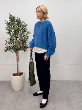 「アイテム（バレエシューズ）」を使った、coen officialさん（レディース・163cm）の秋コーディネート