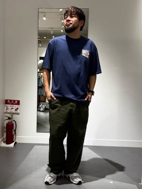 「Tom＆Jerry（トムアンドジェリー）のTOM and JERRY （トムとジェリー）ヴィンテージライクTシャツ（Tシャツ/カットソー、ブルー系）」を使った、coen officialさん（レディース・153cm）の春コーディネート