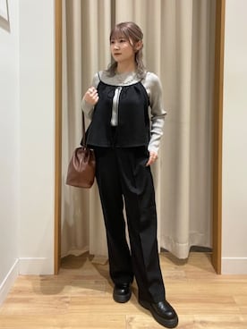 「アイテム（セットアップ）」を使った、coen officialさん（レディース・152cm）の秋コーディネート