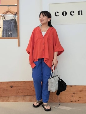 「coenスタッフスタイリング」｜coen officialさん（レディース・157cm）の夏コーディネート