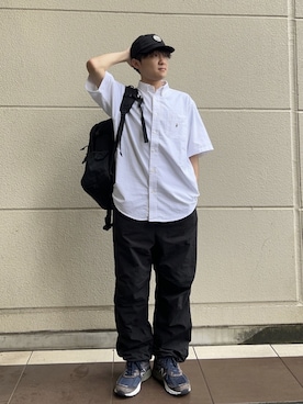 「coenスタッフスタイリング」｜「アイテム（キャップ）」を使った、coen officialさん（メンズ・169cm）の春コーディネート