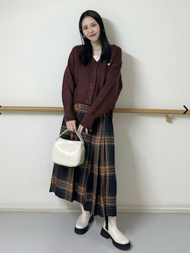 「coenスタッフスタイリング」｜「アイテム（ブーツ）」を使った、coen officialさん（レディース・169cm）の秋コーディネート