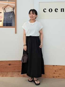 「coenスタッフスタイリング」｜coen officialさん（レディース・157cm）の夏コーディネート