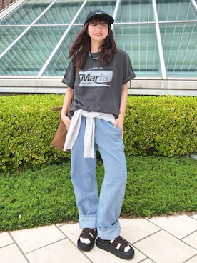 「SMITH'S AMERICAN（スミスアメリカン）のSMITH'S（スミス）別注ライトウエイトワークパンツ（デニムパンツ、その他）」を使った、coen officialさん（レディース・153cm）の春コーディネート