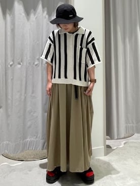 「初夏のお出掛けコーデ」｜「アイテム（帽子）」を使った、coen officialさん（レディース・156cm）の夏コーディネート