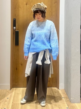 「coen（コーエン）のアイテム（スラックス）」を使った、coen officialさん（レディース・163cm）の秋コーディネート