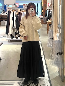 「coen（コーエン）のアイテム」を使った、coen officialさん（レディース・157cm）の冬コーディネート