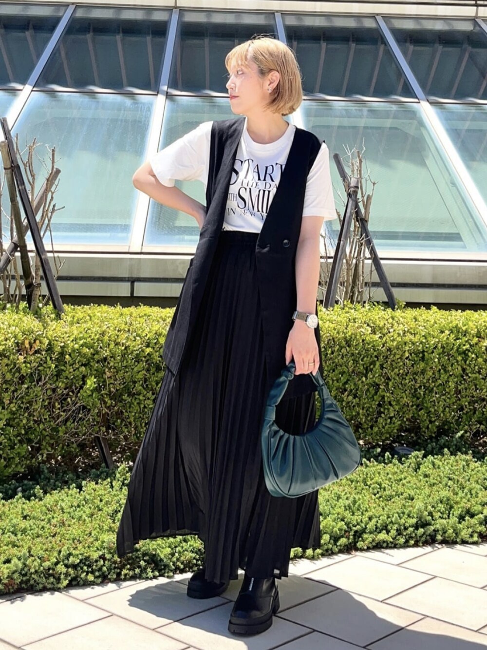 プリーツマキシスカートを使ったショップスタッフの人気